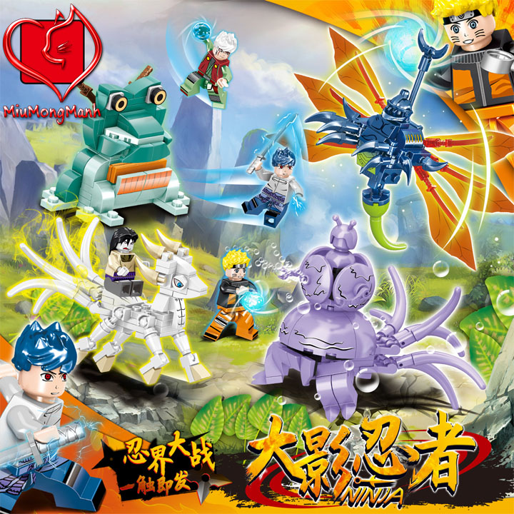 Linh thú đại chiến ninja naruto đồ chơi lắp ráp xếp hình prck moc diy