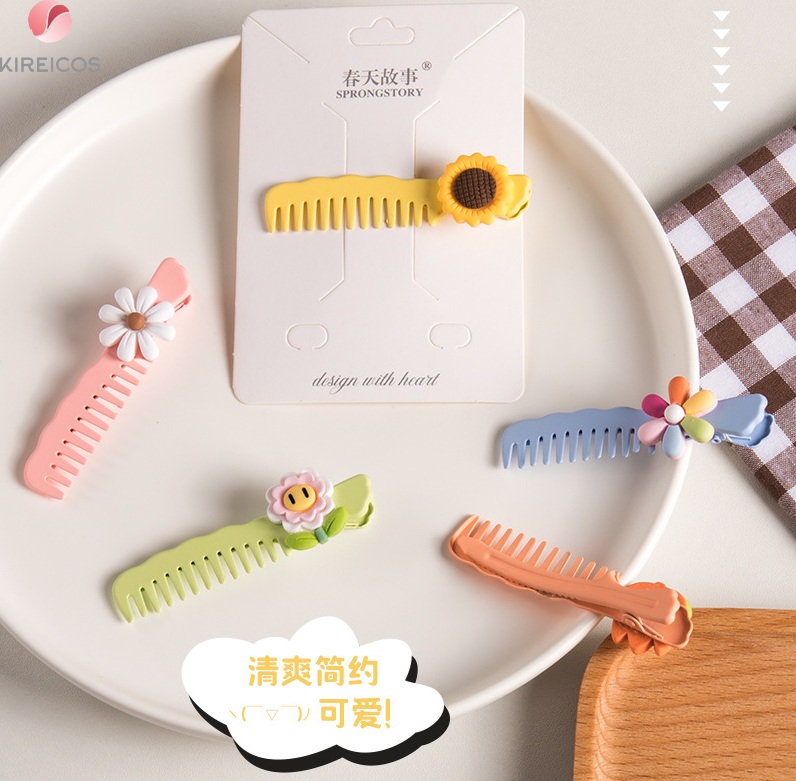 [HCM]Kẹp Tóc Mái Lược Hoa Mai Siêu Xinh - kireicos