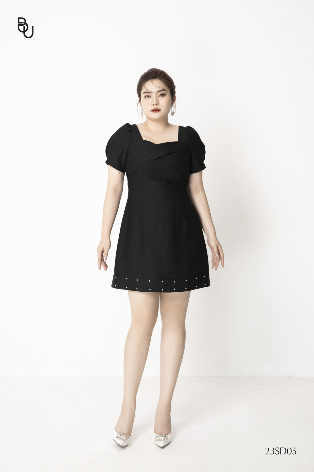 Đầm xoắn ngực gấu đính đá BIGSIZE (55kg đến 95kg) - 23SD05 - [BUStu Bigsize]