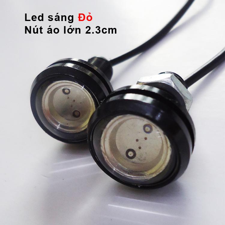 Bộ 2 đèn xi nhan nút áo lớn cho xe máy - Sáng Đỏ