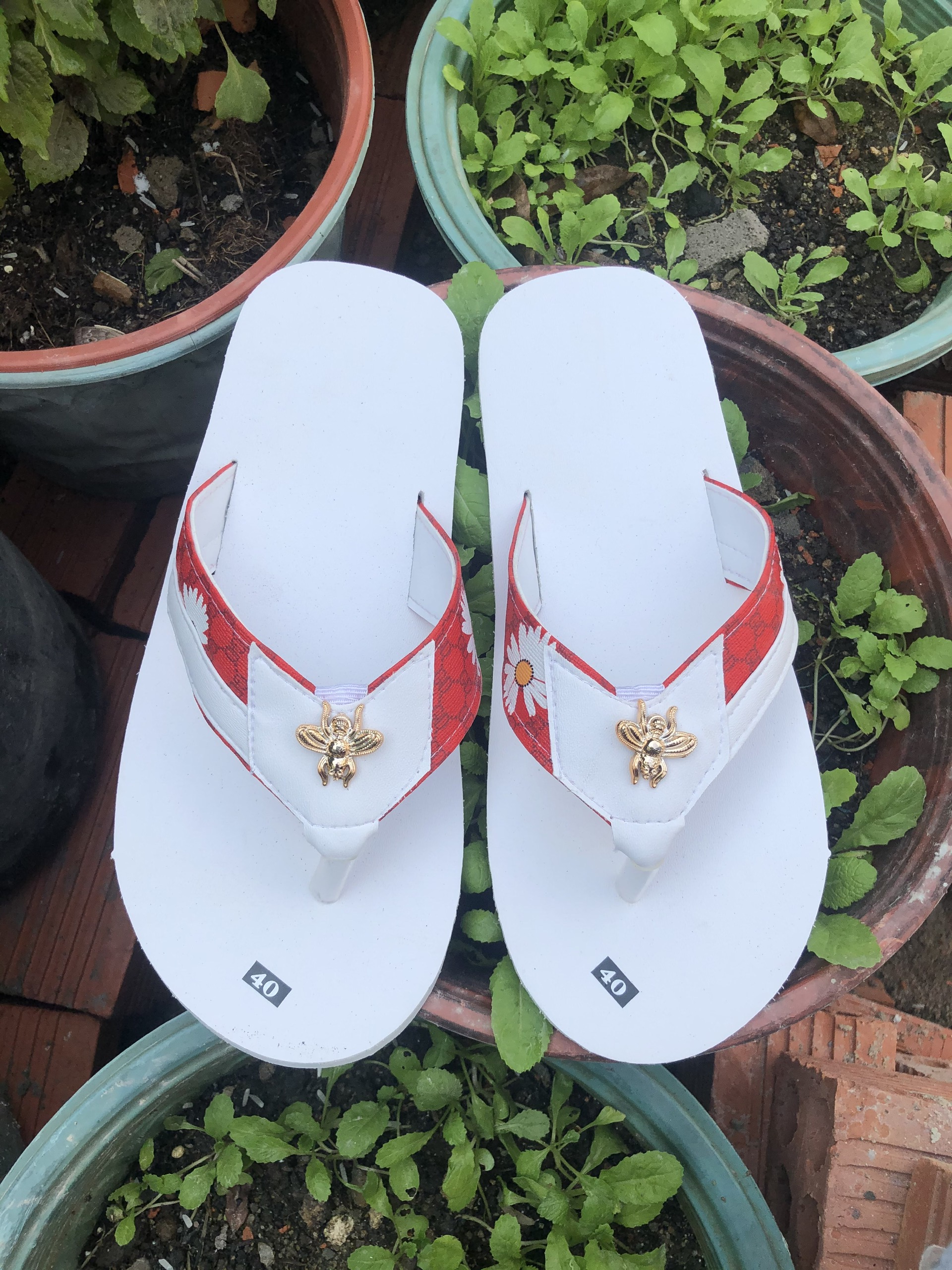 [FREESHIP + HOÀN TIỀN 50K] Dép cặp nam nữ ( đế trắng quai trắng đỏ ) size từ 35 đến 43