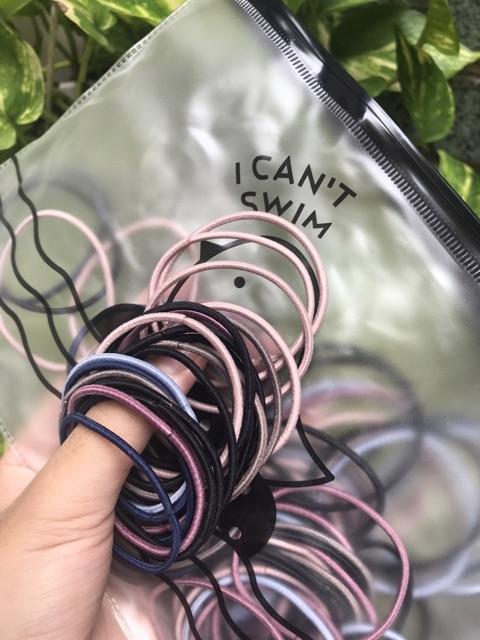 [HCM]Set 50 Dây Thun Buộc Tóc Hàn Quốc Nhiều Màu Tiện Dụng