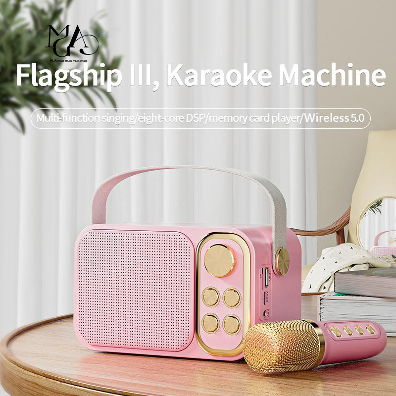 Loa Karaoke Mini Có Micro Bộ Micro Âm Thanh KTV Tại Nhà