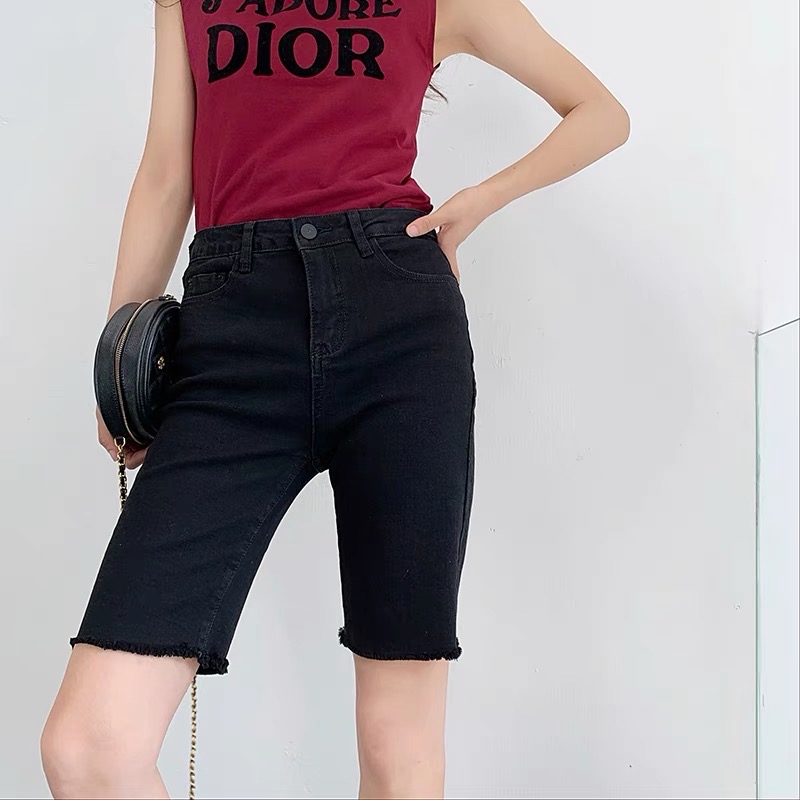 Quần lửng nữ quần ngố nữ xám skinny co giãn lưng cao