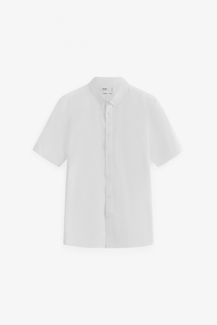 Áo sơ mi nam tay ngắn oxford trơn form fitted - routine 10f22shs002cr1
