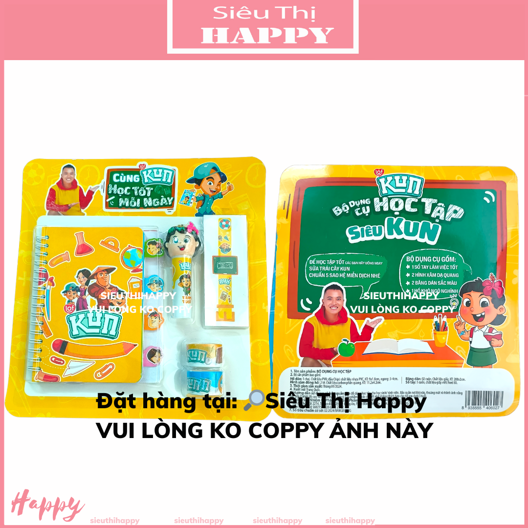 Bộ dụng cụ sổ tay học tập siêu Kun 6 món