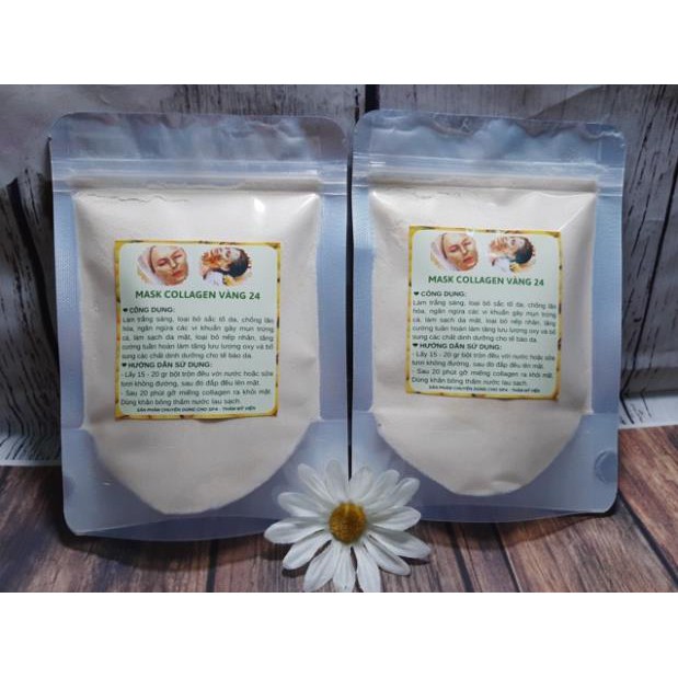 1kg Bột mặt nạ Dẻo Vàng collagen 24k (vàng sâm) handmade