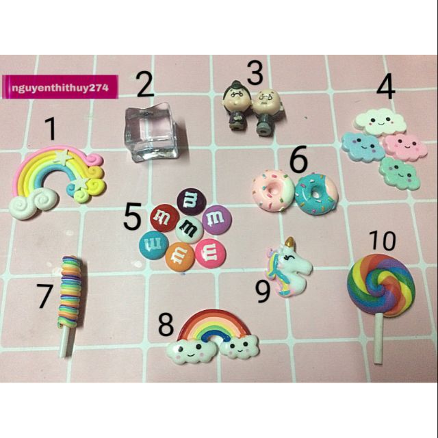 Charm Slime Nhiều Mẫu Trang Trí Slime