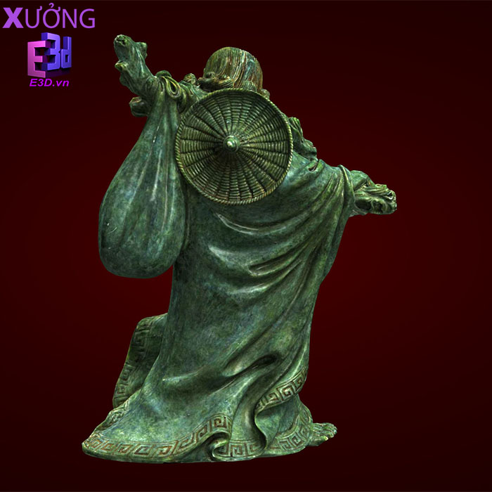 Tượng Bồ Đề Đạt Ma - NK 004( xanh vân đá)