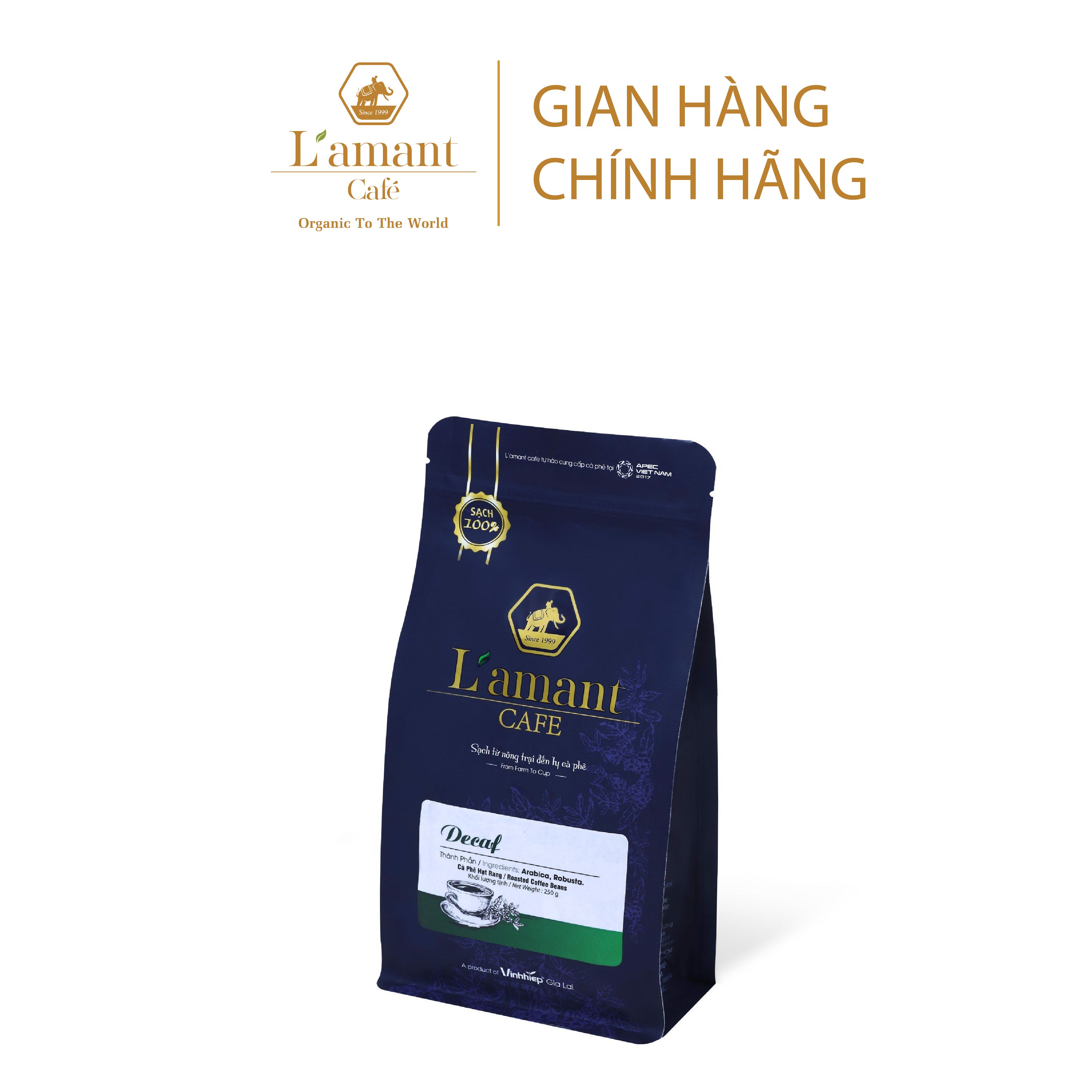 [MỪNG ĐẠI LỄ TẶNG PHIN VÀNG] Cà phê hạt rang L’amant Decaf Espresso - L’amant Decaf Espresso Roasted Coffee