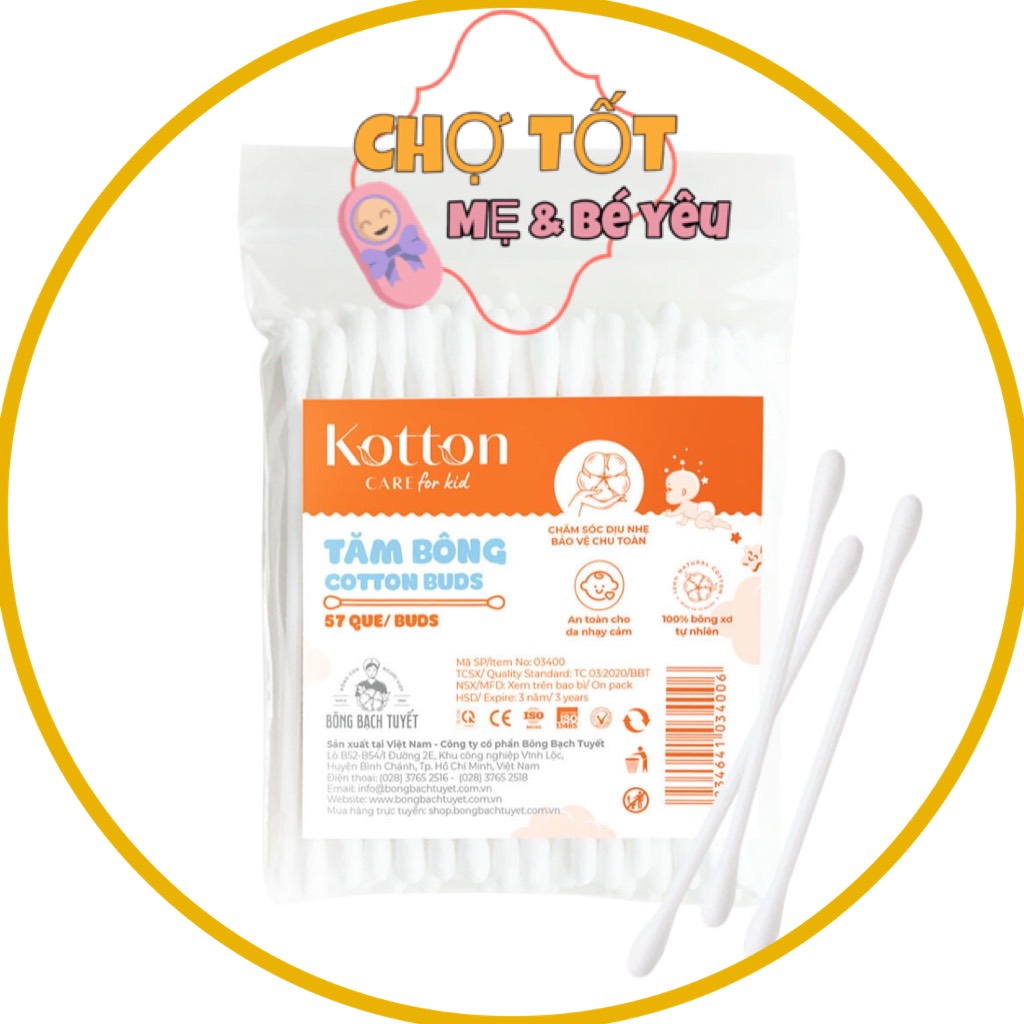 Lốc 10 gói tăm bông trẻ em merigo