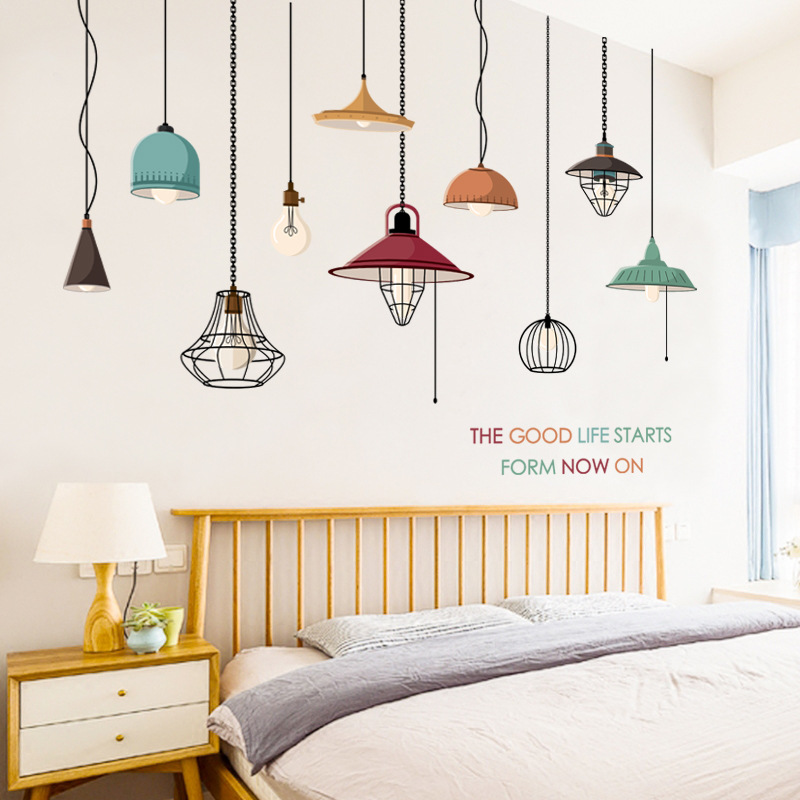 Decal dán tường đèn chụp nghệ thuật XH 9038