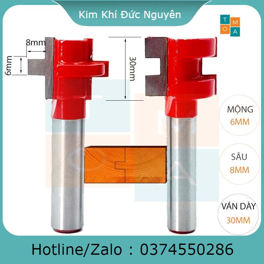 Bộ mũi phay ghép gỗ vuông 30mm cốt 12.7mm - bộ mũi soi ghép gỗ vuông ghép được gỗ dày đến 30mm