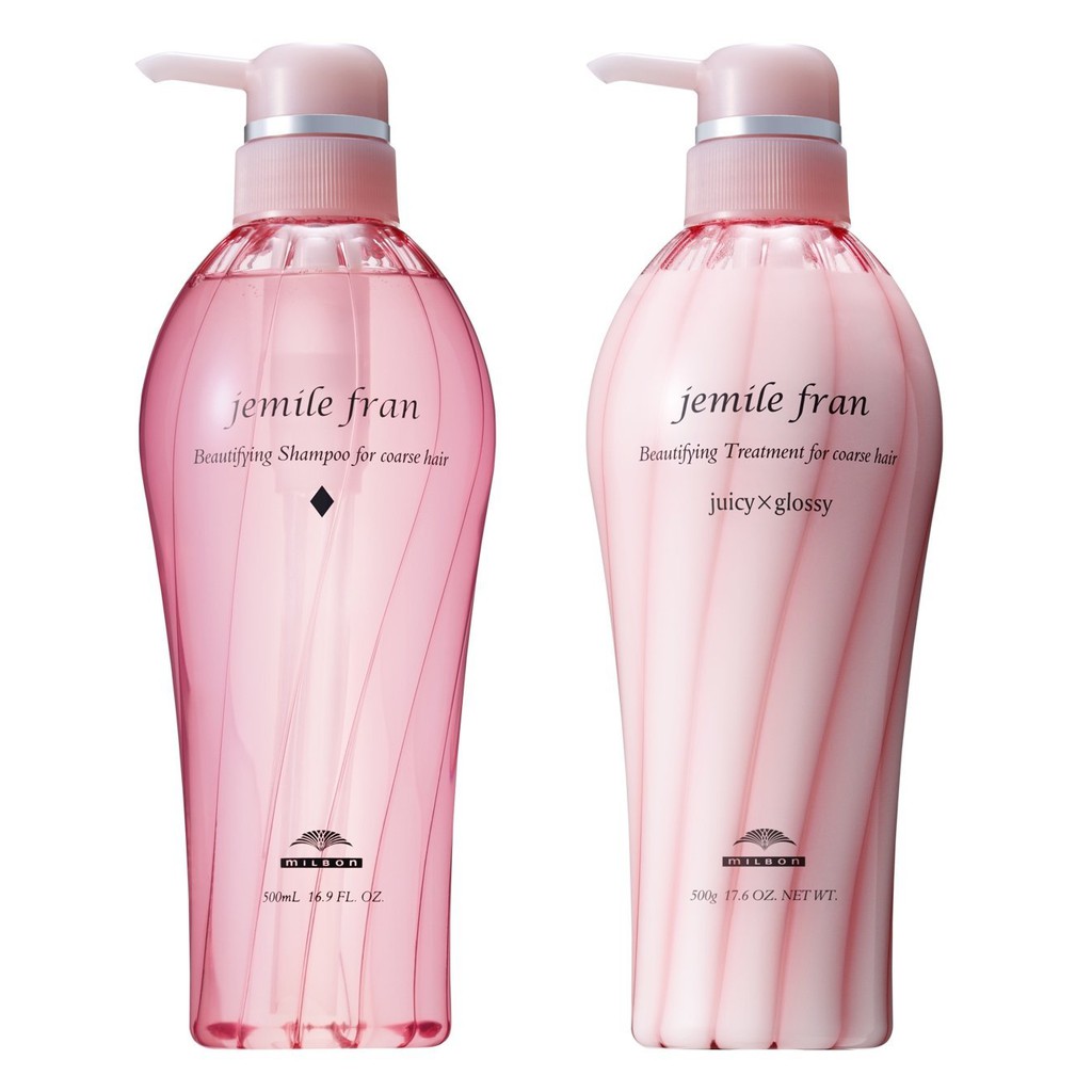 Dầu gội xả Milbon Jemile Fran cho tóc khô xơ hư tổn 500mlx2
