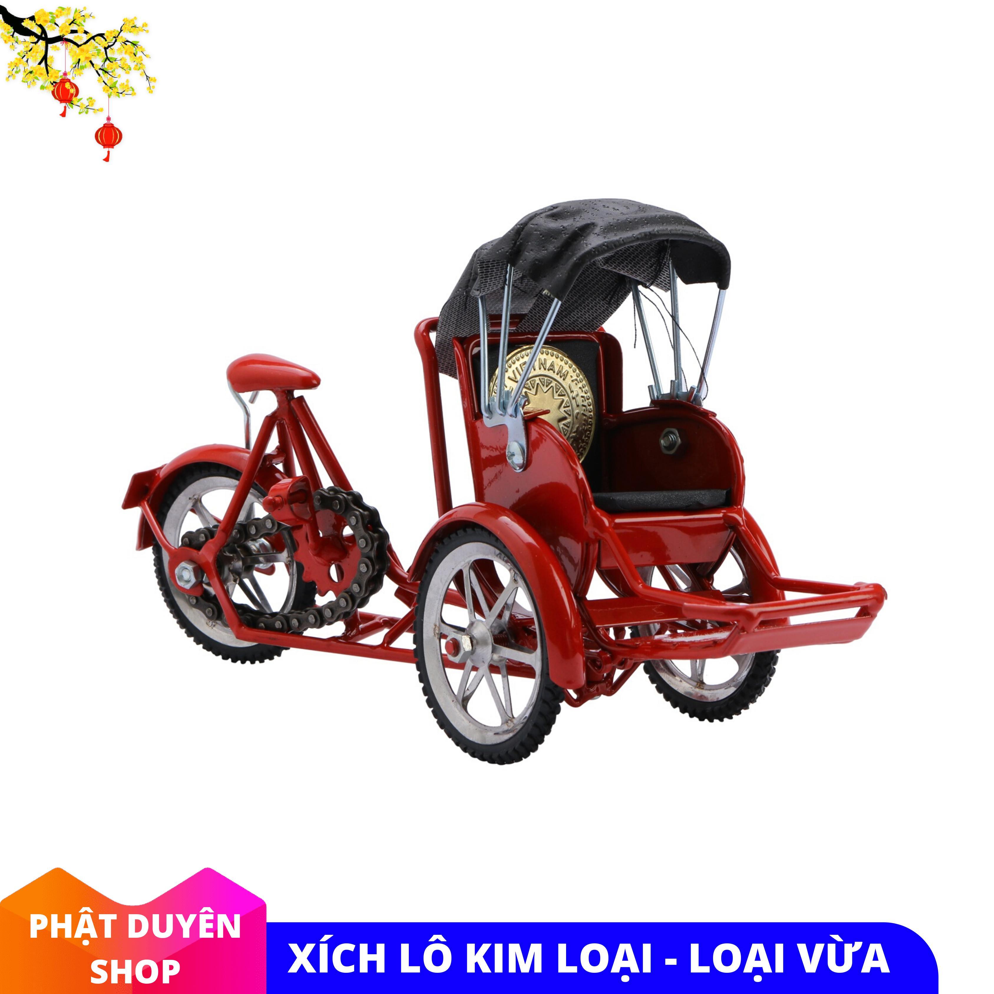 Mô hình xe xích lô sắt MIỄN SHIP ( màu đen , size nhỏ )