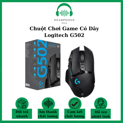 Chuột Chơi Game Có Dây Logitech G502 HERO, Chuột Logitech G502 Hero là một trong những dòng chuột gaming được nhiều game thủ dành nhiều sự quan tâm vì sở hữu công nghệ LIGHTSYNC là RGB thế hệ mới