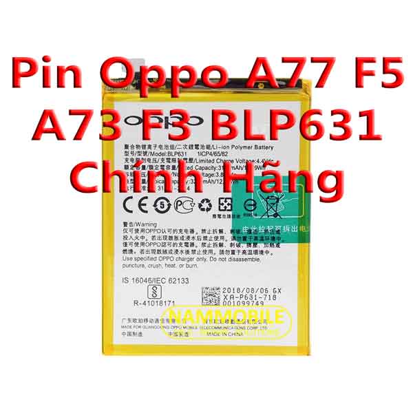 Oppo f3 f5 blp631 3200mah zin + giveaway battery + freeship