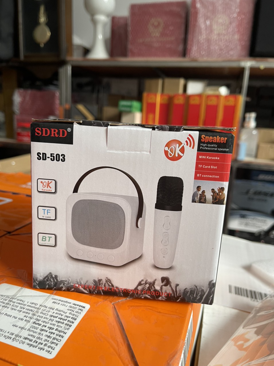 Loa karaoke mini Bluetooth SD508, KÈM 2 MICRO