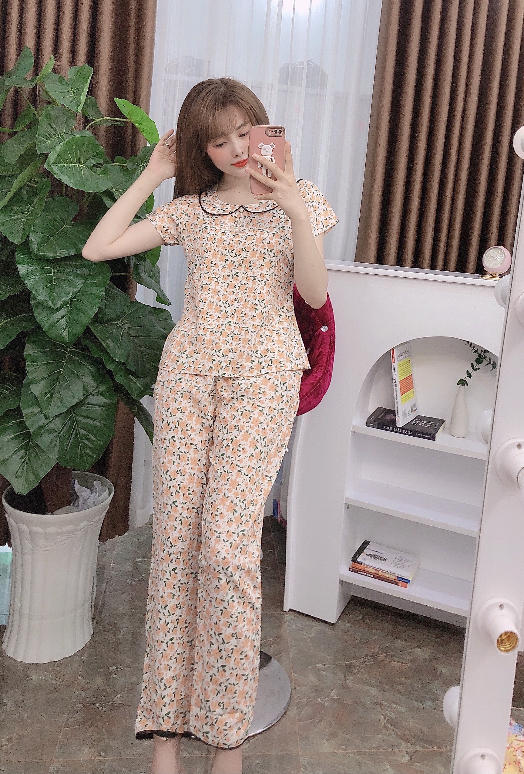 Set đồ bộ nữ mặc nhà chất lụa NK mềm mịn full size 40-70kg