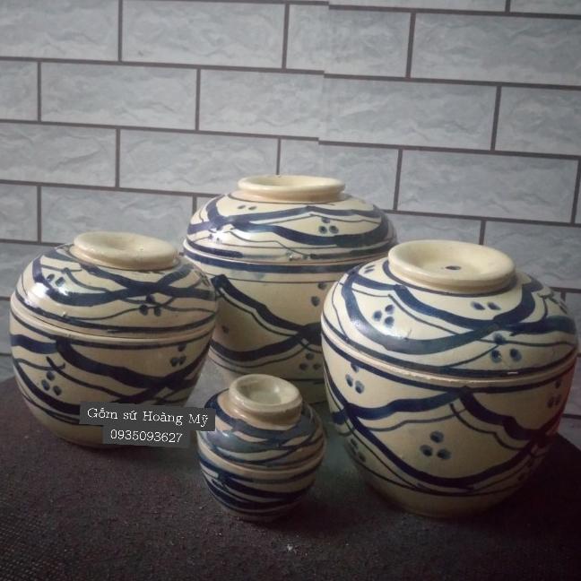 Bộ 5 hủ,  thố đựng gia vị bằng sành