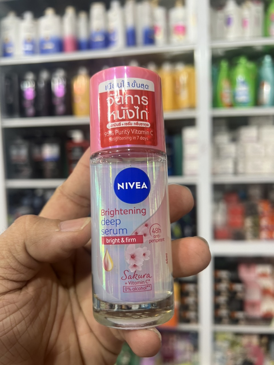 Lăn Khử Mùi Nivea Serum Sáng Mịn Hương Hoa Sakura 40ml Brightening Deep Serum Bright & Firm Sakura