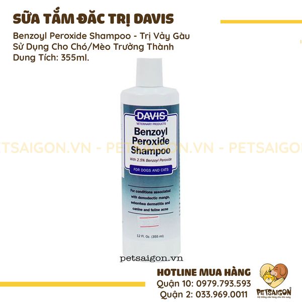 SỮA TẮM DAVIS TRỊ VẢY GÀU - BENZOYL PEROXIDE