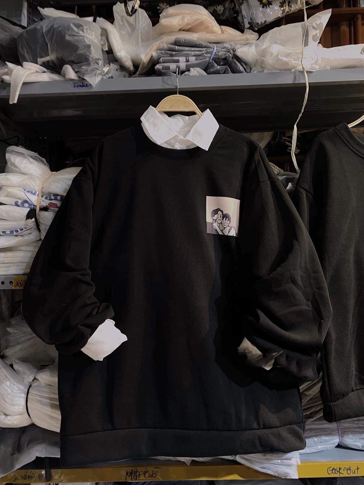 [ FREE SHIP ] Áo sweater nỉ đôi bạn than (trong luong tu 36kg tro len )