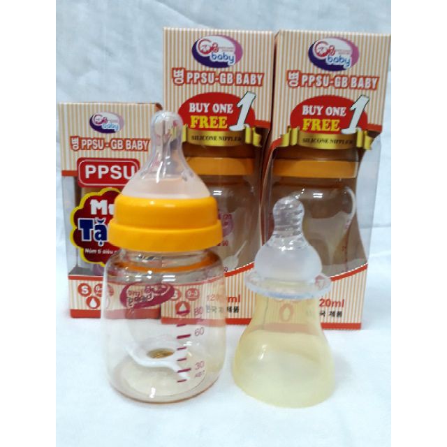 BÌNH SỮA PPSU GB BABY CỔ HẸP 80ml/120ml/270ml