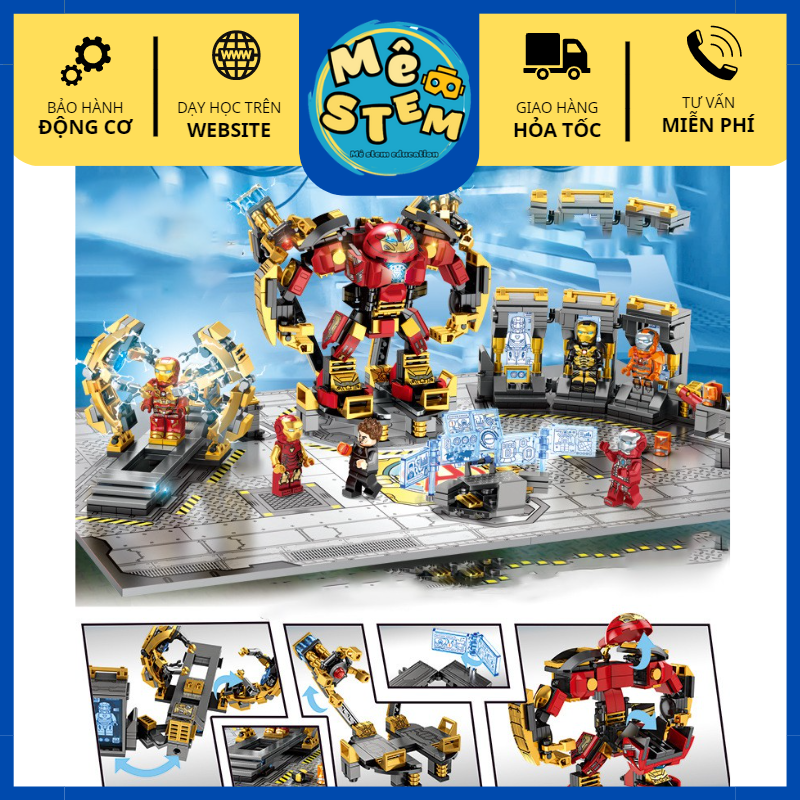 Đồ chơi lắp ráp mô hình Ironman, Hulk Buster dành cho trẻ nhỏ