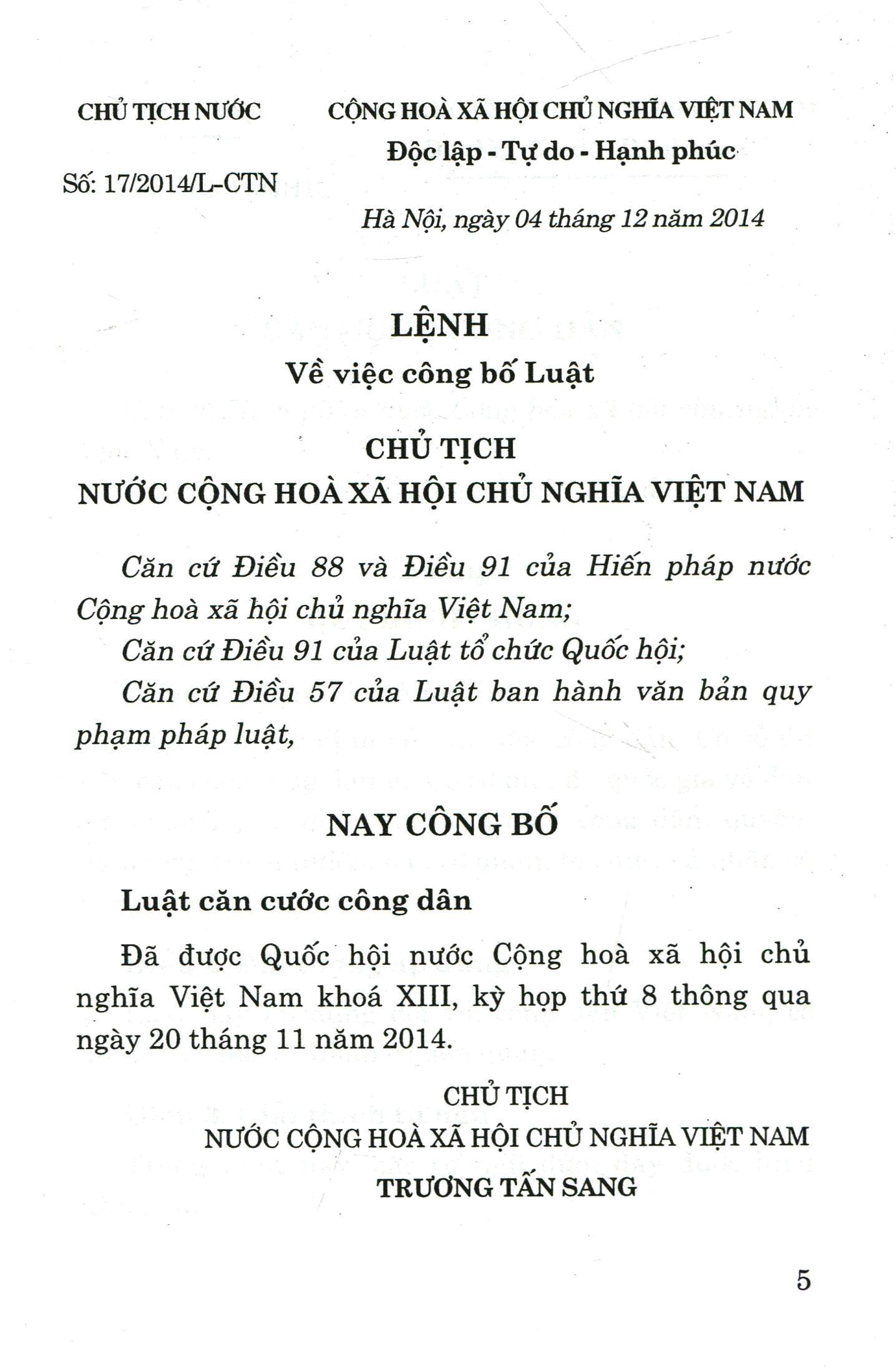 Luật Căn Cước Công Dân - Nhiều Tác Giả