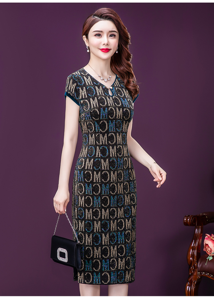 [HCM]Đầm Quý bà Họa Tiết Sang Trọng