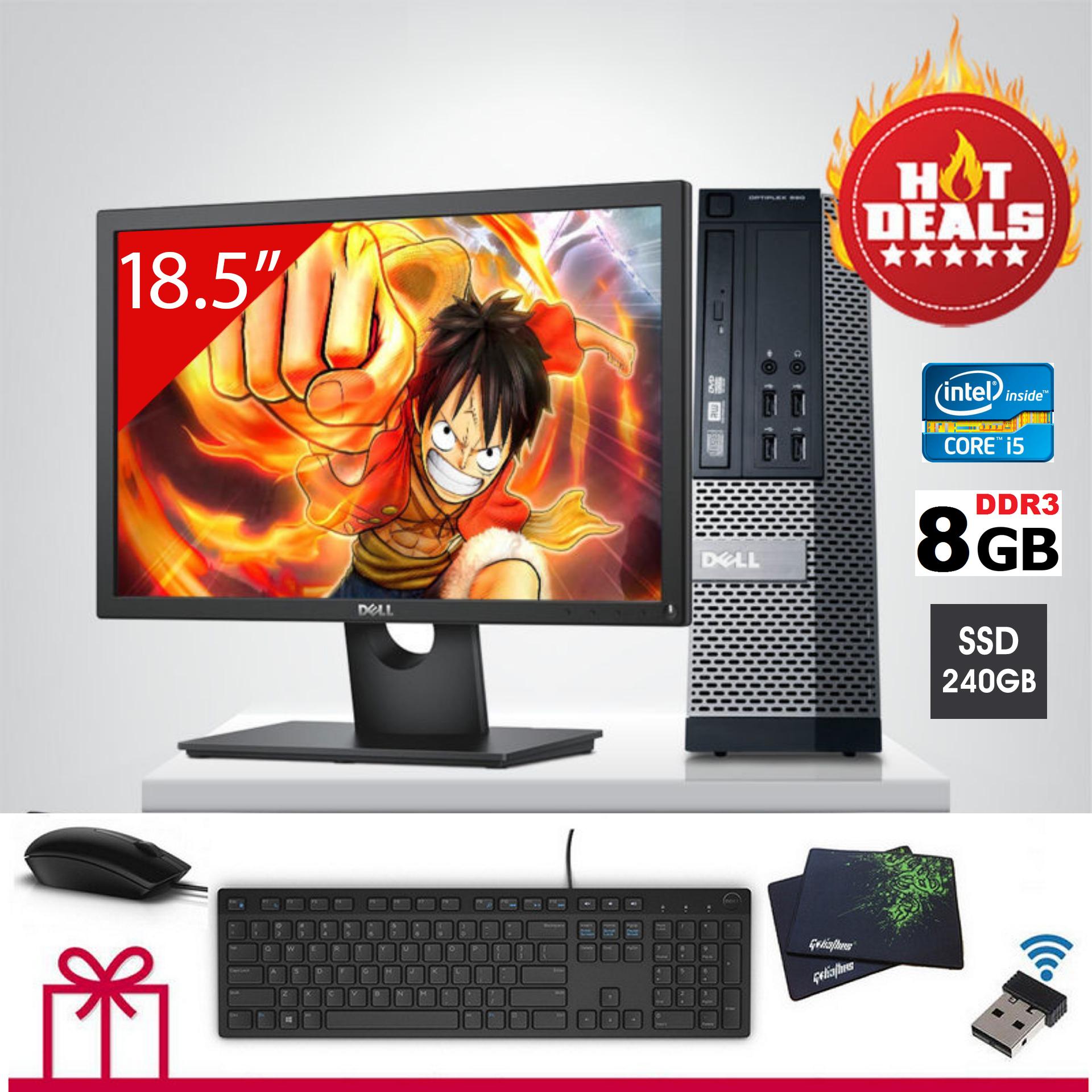 Máy tính Dell Optiplex 990 ( Corei5 / 4gb / SSD 256gb ), Màn Hình Dell 20inch + Tặng bàn phím chuột Dell , usb wifi - Hàng Nhập Khẩu BC 990