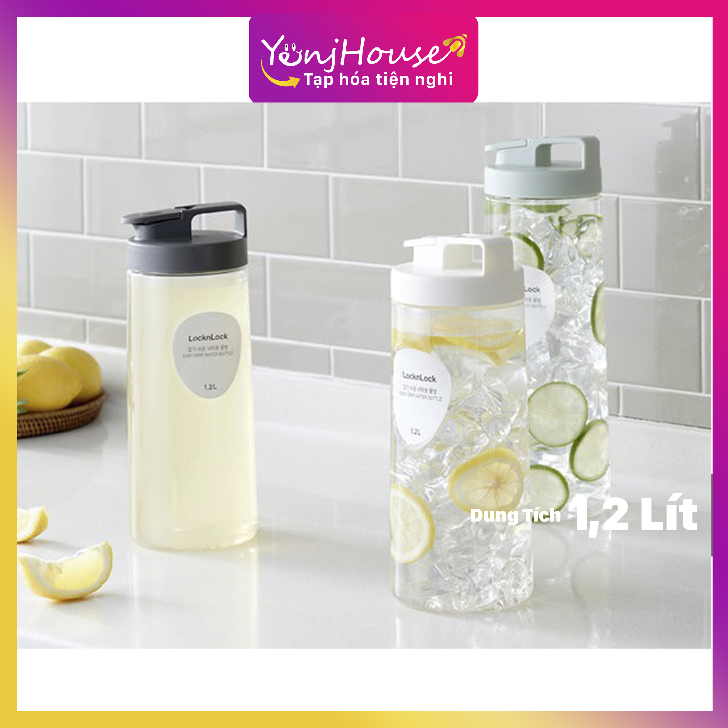 Bình đựng nước cao cấp LOCK & LOCK 1,2L - YENJHOUSE