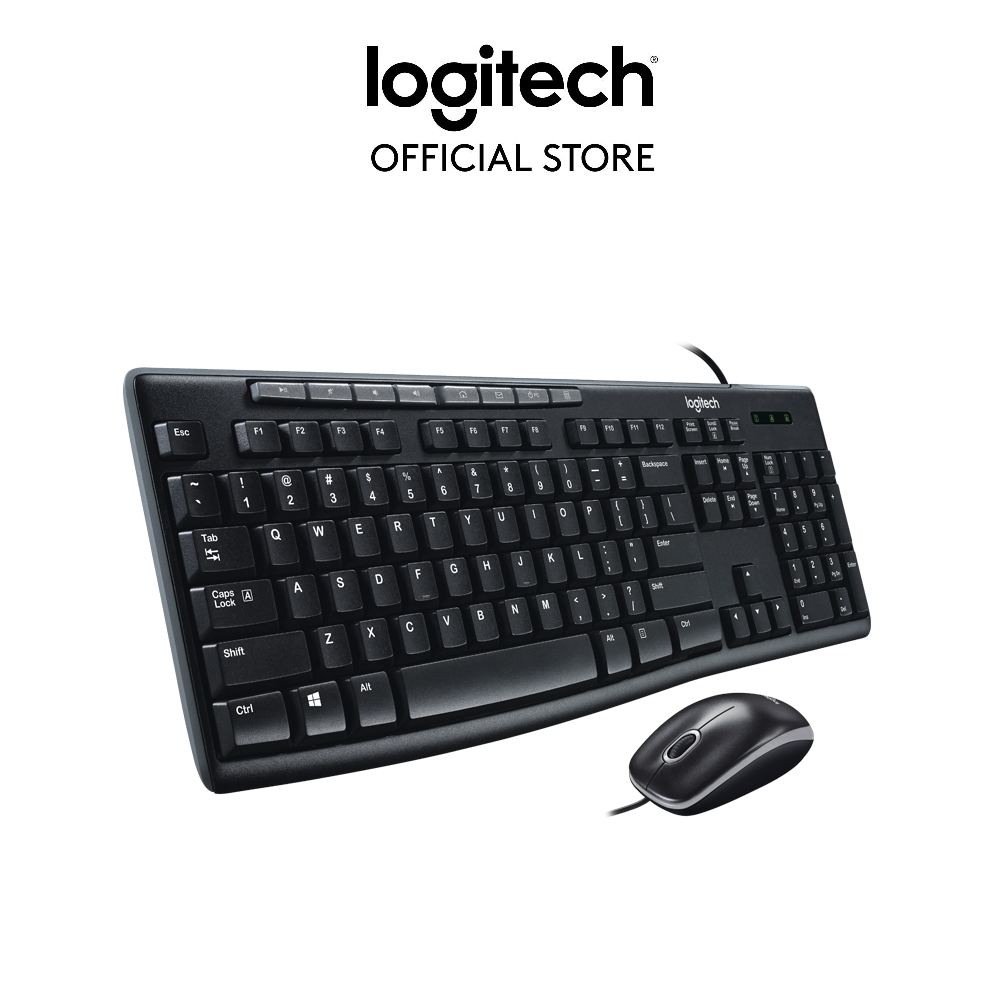 Bộ bàn phím và chuột có dây Logitech MK200 (Đen)