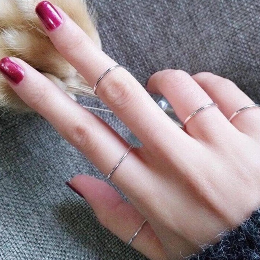 Nhẫn bạc ta DaLiA Jewelry tròn trơn basic