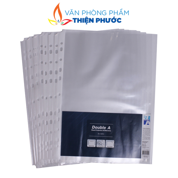 Bìa lỗ Double A sơmi đục lỗ [Xấp 10 cái] THIỆN PHƯỚC