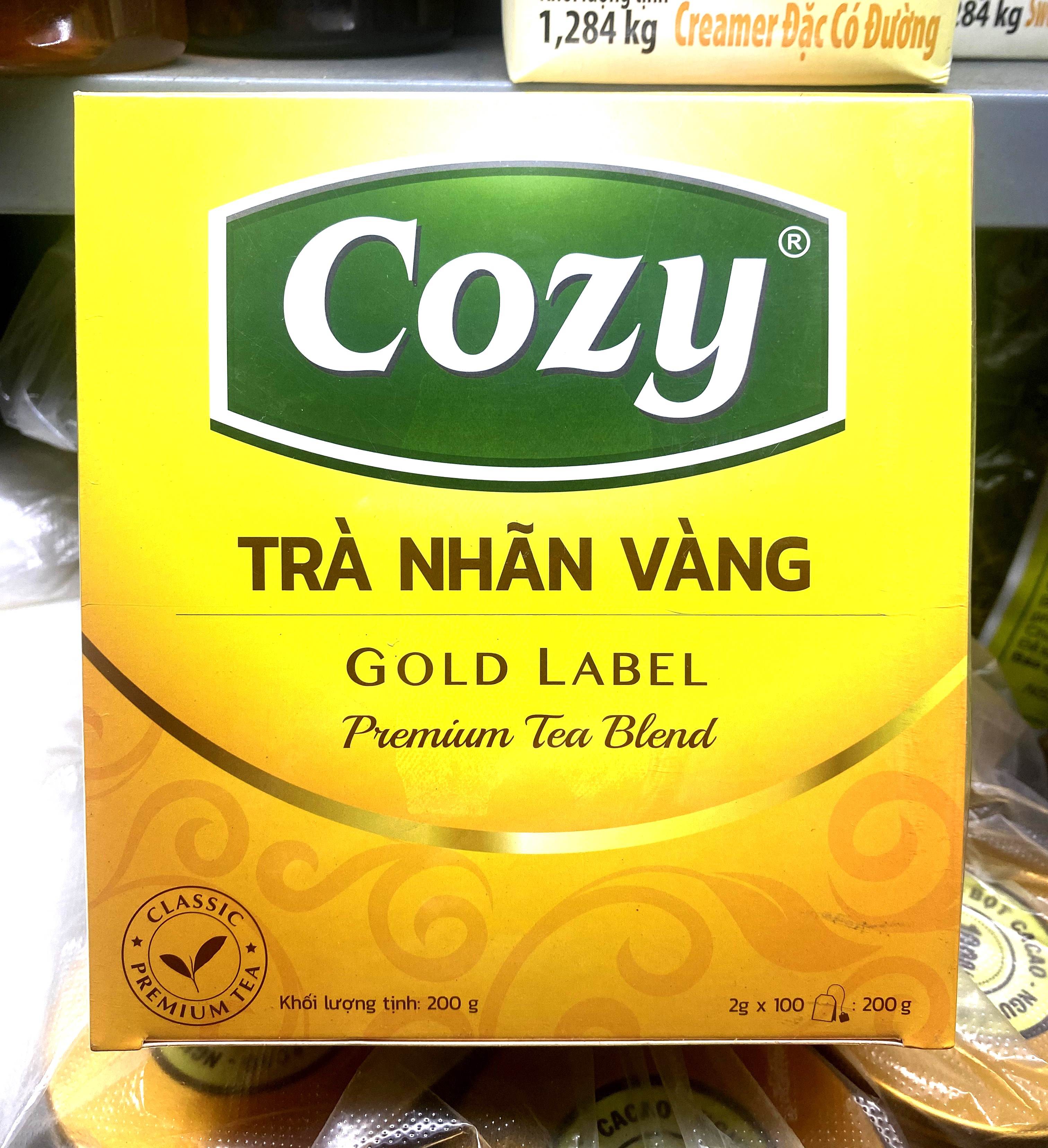 Trà Cozy Nhãn Vàng hộp 200g (100 gói x 2g)