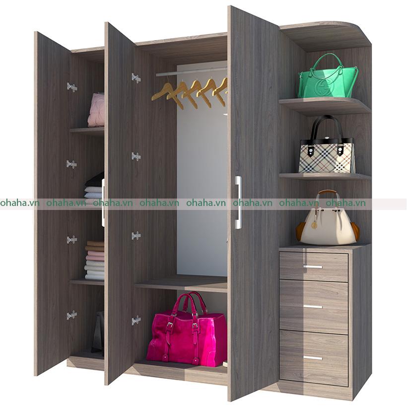 [ Freeship HCM ] [Trả góp 0%] Tủ Quần Áo Gỗ Cao Cấp OHAHA - 002 - 02