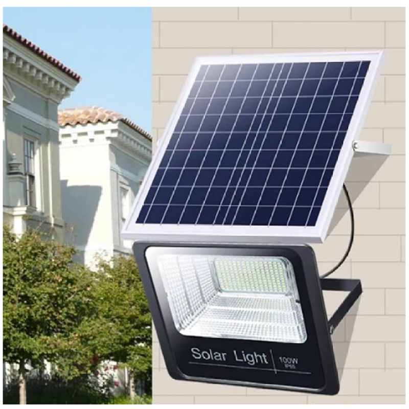 ĐÈN NĂNG LƯỢNG MẶT TRỜI 100W SOLAR LIGHT - Loại đèn pha, vỏ nhôm chống nước IP67