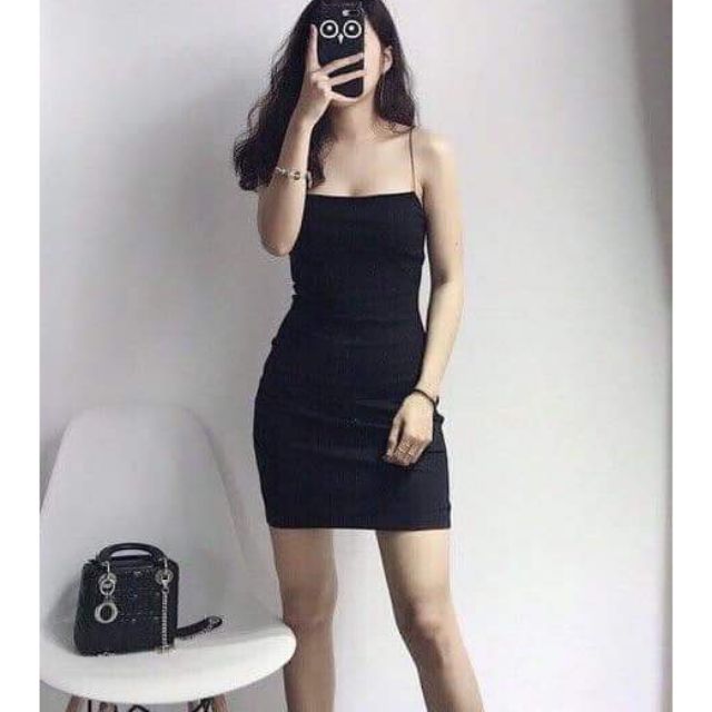 Đầm 2 dây ôm body trơn màu đen chất thun tăm co dãn, đầm ôm body 2 dây, đầm ôm sexy, đầm 2 dây đen, đầm 2 dây bún, đầm ôm body sexy, đầm 2 dây sexy, đầm nữ, đầm bodycon, đầm dự tiệc, đầm nữ sexy