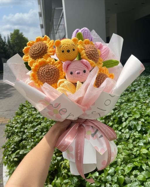 Hoa hướng dương đan len