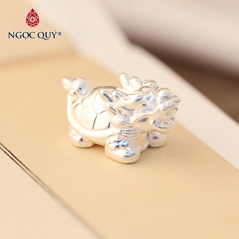 Phụ kiện bạc long quy xỏ ngang 21x12.2mm - Ngọc Qúy Gemstones