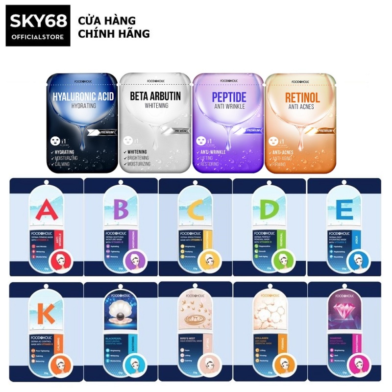 Hộp 10 Mặt Nạ Giấy Chăm Sóc Da Toàn Diện Foodaholic Mask 23g x 10