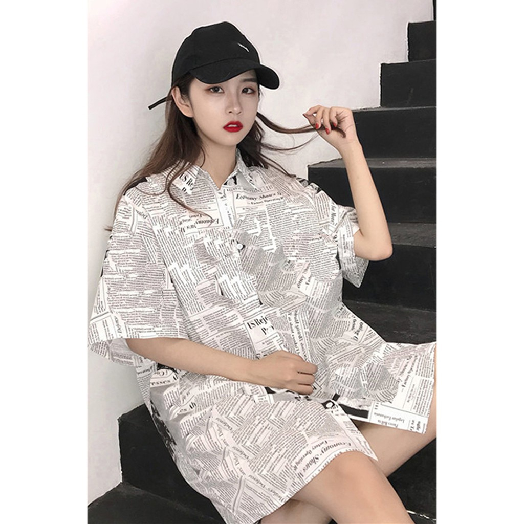 [HCMC] newspaper printing unisex shirts