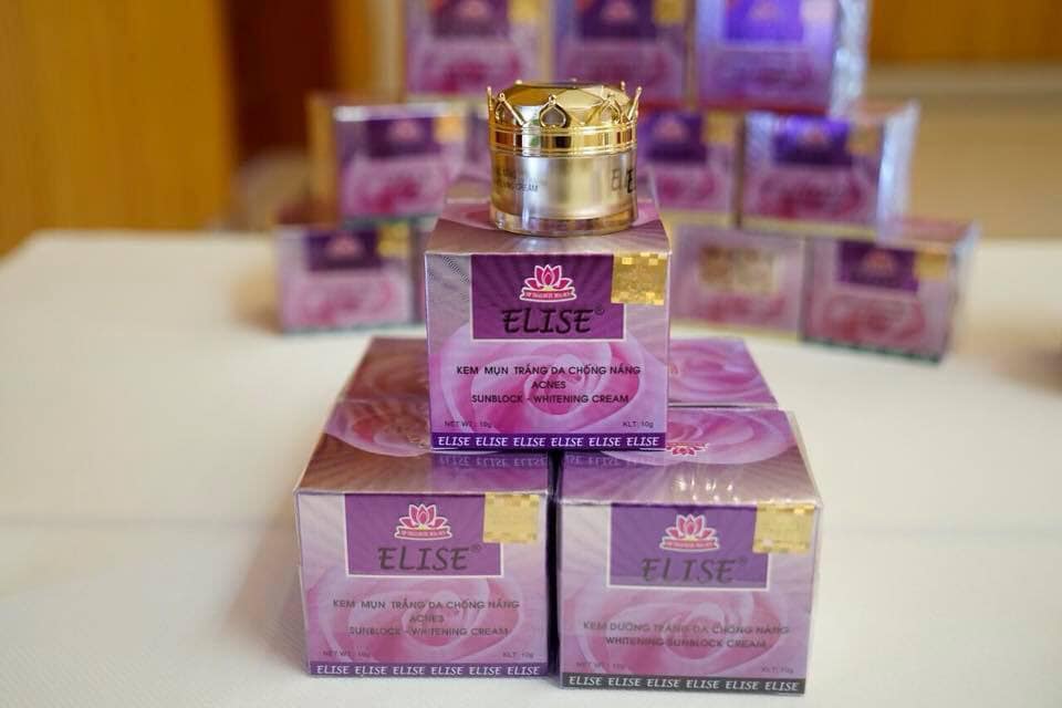 kem Elise mụn trắng da chống nắng