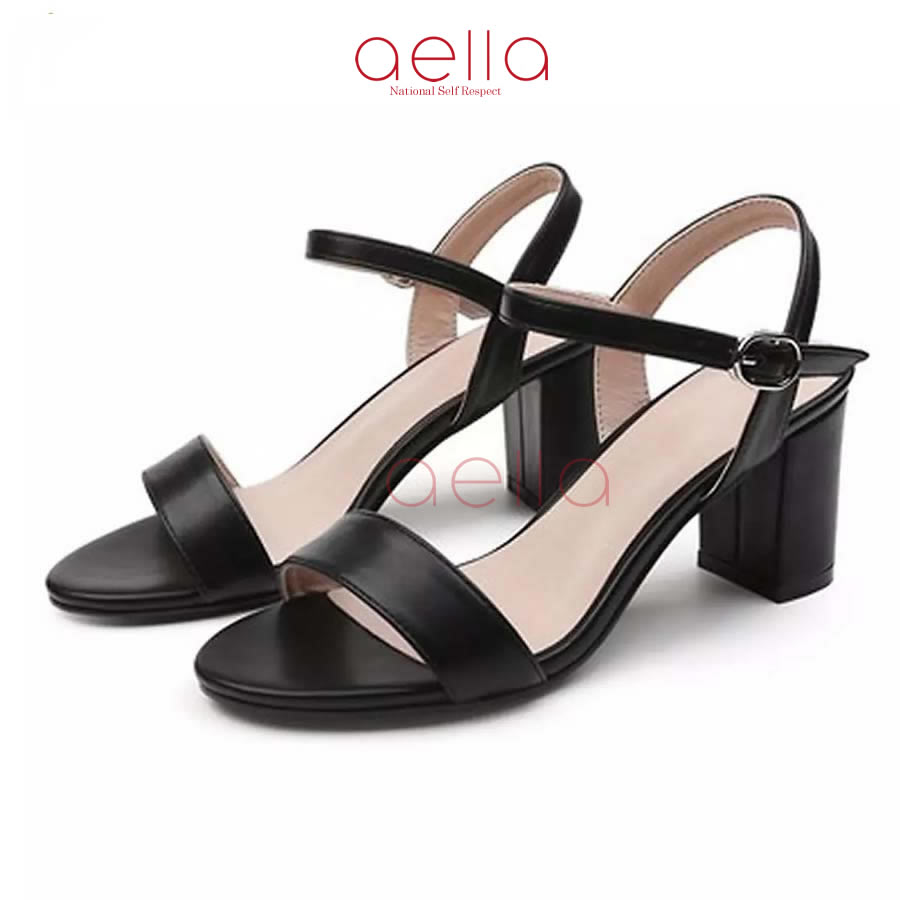 [HCM]Giày Cao Gót Nữ Gót Vuông 5cm Đế Vuông AELLA205 - Giày sandal nữ cao gót dáng chuẩn công sở