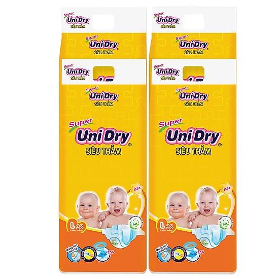 Combo 4 Bịch Tã Dán Unidry S46 - M42 - L38 - XL34 Miếng