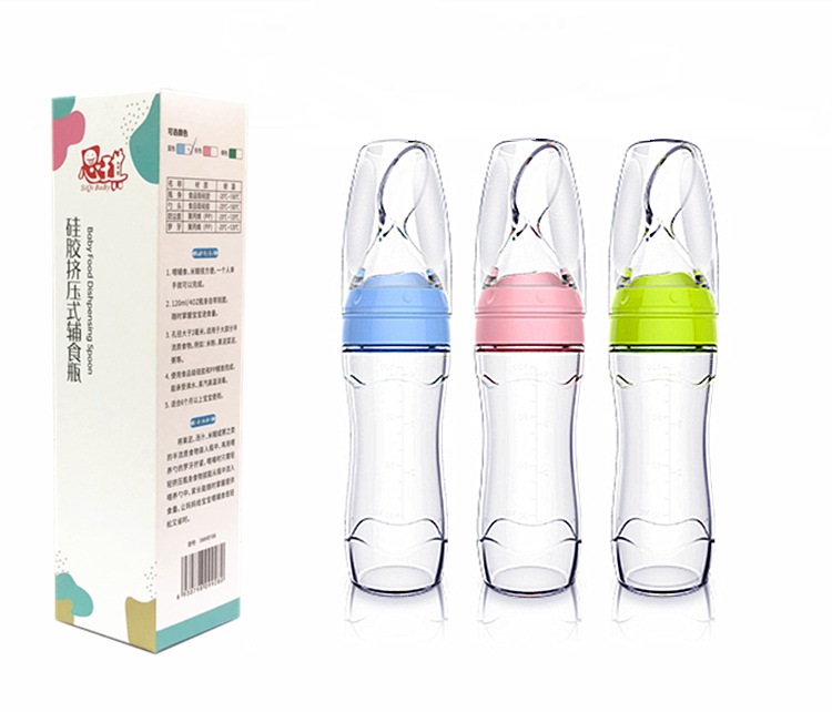 Bình thìa silicon ăn dặm cho bé 120ml