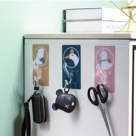 Móc Treo Đồ Hình Thú Dễ Thương, Miếng Dán Tường Chịu Lực Siêu Dính Treo Đồ Đa Năng Hình Ngẫu Nhiên