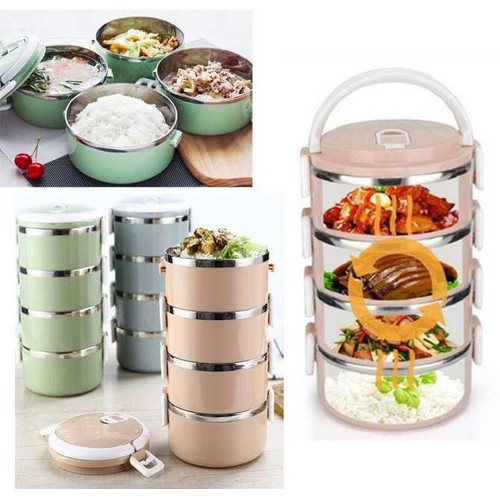 [HCM][GIÁ TỐT] HỘP ĐỰNG CƠM 4 TẦNG GIỮ NHIỆT VƯỢT TRỘI KÈM KHÓA CHỐNG TRÀN CAO CẤP-CÀ MEN CƠM DÙNG ĐƯỢC TRONG LÒ VI SÓNG
